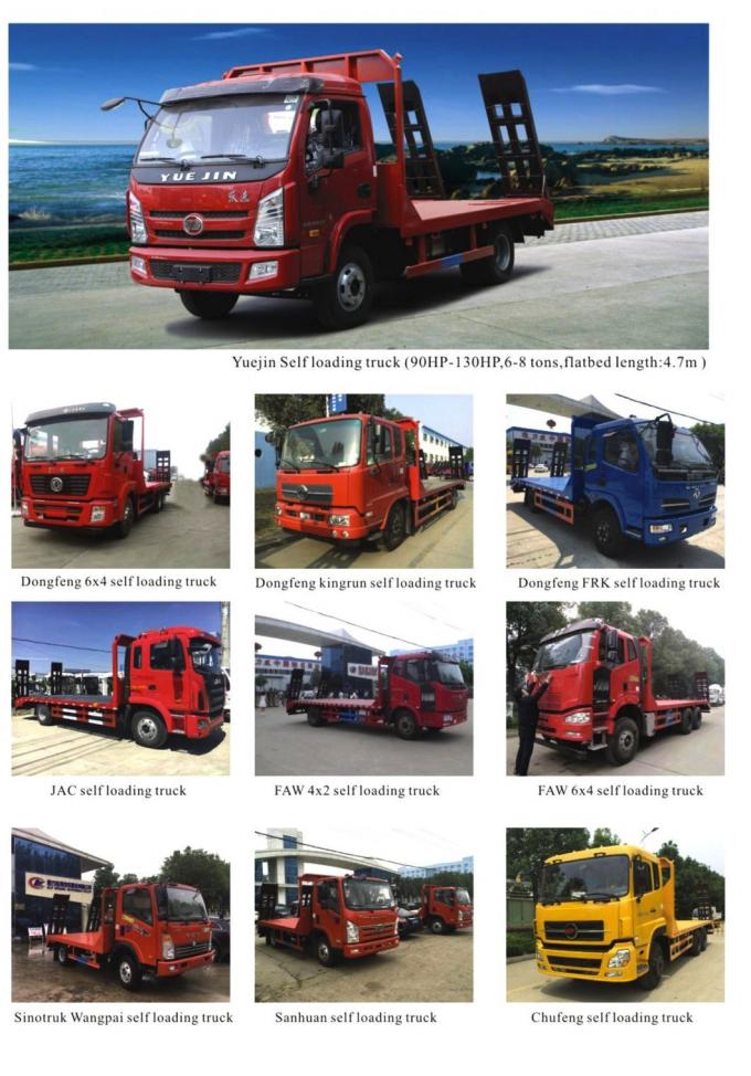 Sinotruk HOWO 4X2 Container Carry Excavators Engineering Transport Light Flatbed Truck